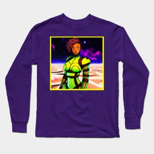 Anime Girl with Green Spacesuit Long Sleeve T-Shirt